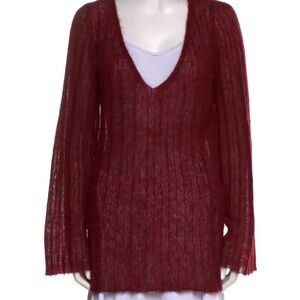 Paloma Wool Deep Red V-Neck Sweater